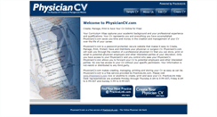 Desktop Screenshot of physiciancv.com