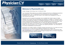 Tablet Screenshot of physiciancv.com
